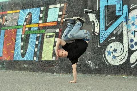 Breakdancer on the street Stock Photos