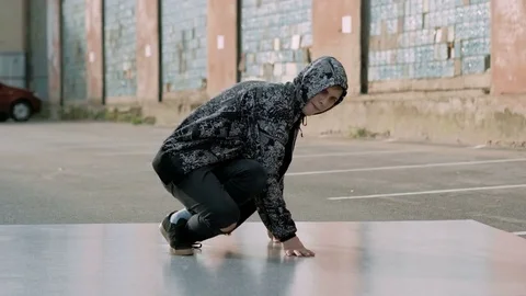 Breakdancer in the streets. 4K Stock Footage 83622381