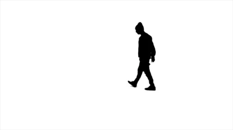Breakdancer Top Rock &amp; Flare - Silhouettes - 50fps Stock Footage 34203122