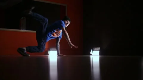 Breakdancing, dancer, dancing in the hall Stock Footage 67644342