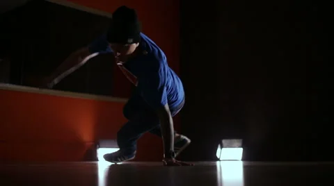 Breakdancing, dancer, dancing in the hall Stock Footage 67644387