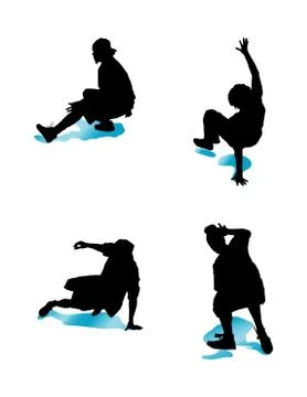 Breakdancing  group Stock Illustration
