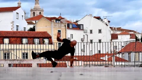 Breakdancing in Lisbon Stock Footage 142159195