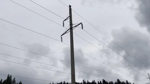 Breakdown and intermittent transmission of electricity in Ukrainian cities and Stock Footage 303364591