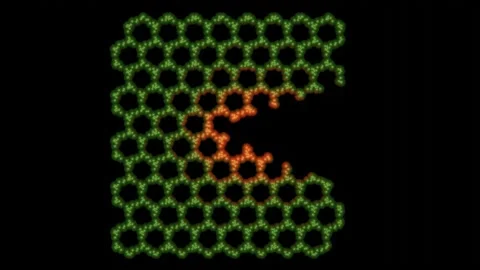 Breakdown of atomic structure, materials. 3d animation render Stock Footage 224065179