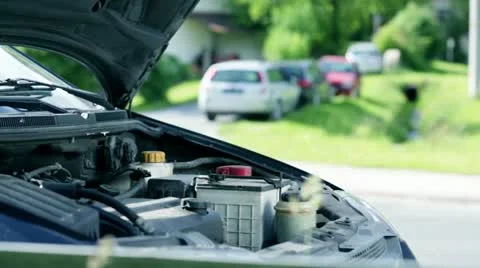 Breakdown car Stock Footage 28963609