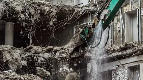 Breakdown of an old building Stock Footage 87808605