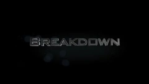Breakdown title metal text on black alpha channel background Stock-Footage 296261994