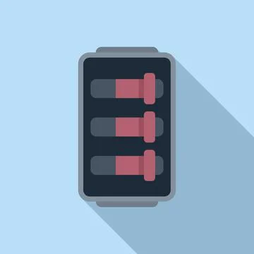 Breaker equipment icon flat vector. Circuit box 스톡 일러스트