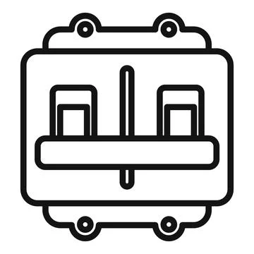 Breaker equipment icon outline vector. Circuit box Illustrazione stock
