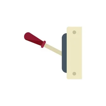Breaker off icon flat vector. Fuse box Illustrazione stock