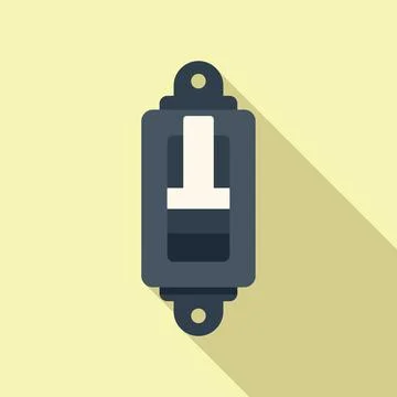 Breaker switch icon flat vector. Circuit box Stock Illustration
