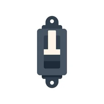 Breaker switch icon flat vector. Circuit box Illustrazione stock