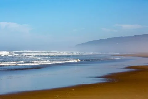 Breakers coming down on Heceta Beach in Florence Oregon Stock Photos