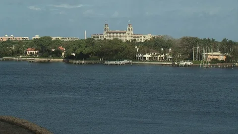 The Breakers-Palm Beach Florida-zoom in-famous landmark-historic hotel Stock Footage 115091999