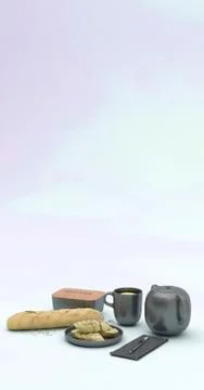 Breakfast and accessories Stock Illustration