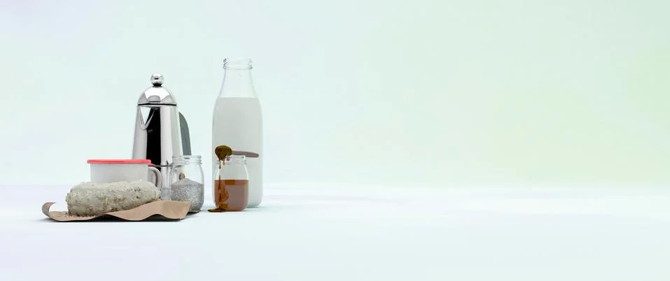 Breakfast and accessories Stock Illustration