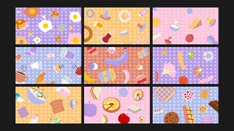 Breakfast and brunch background Set Stock Illustration