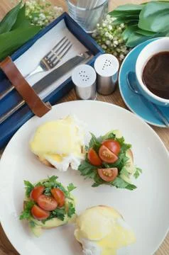 Breakfast as a background. Concept and idea of tasty food Stock Photos