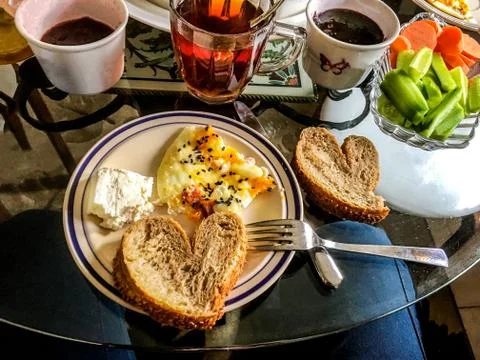 Breakfast background unit isolate 스톡 사진