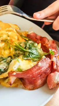 Breakfast Bacon and eggs Stock Photos