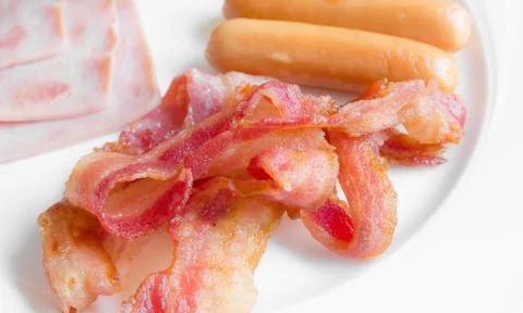 Breakfast with bacon Stock Photos