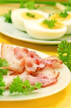 Breakfast with bacon Stock Photos