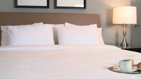 Breakfast in bed dolly shot - HD Stock Footage 1002948