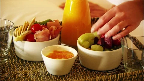Breakfast in Bed Stock Footage 80978445