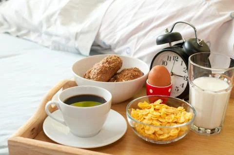 Breakfast in bed Stock Photos