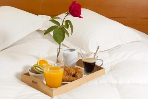 Breakfast in bed Stock-Fotos