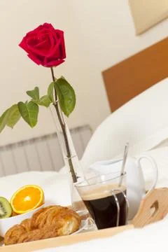 Breakfast in bed Stock Photos