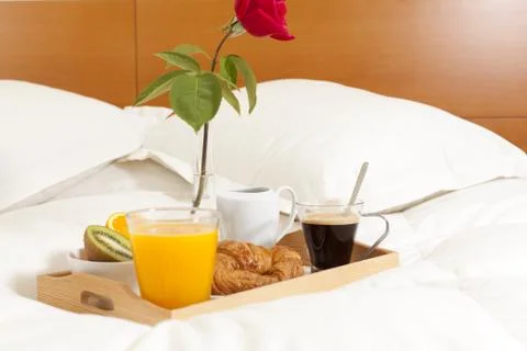 Breakfast in bed Stock-Fotos