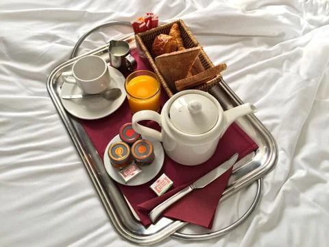 Breakfast in bed Stock Photos
