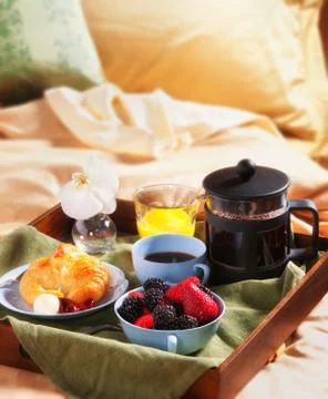Breakfast in Bed Stock Photos