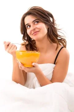 Breakfast in bed Stock Photos