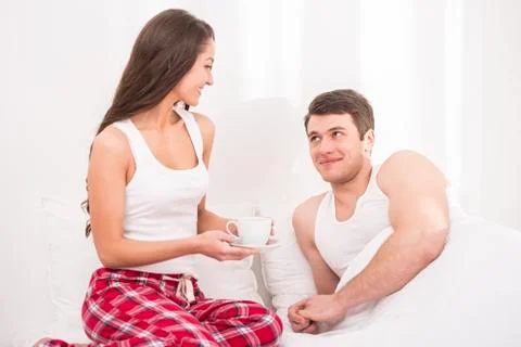 Breakfast in bed Stock Photos