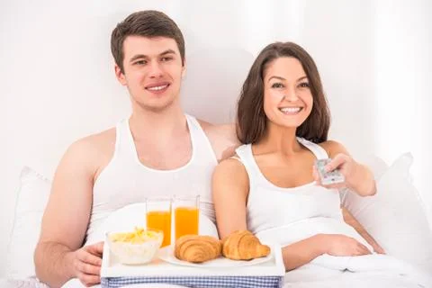 Breakfast in bed Stock Photos