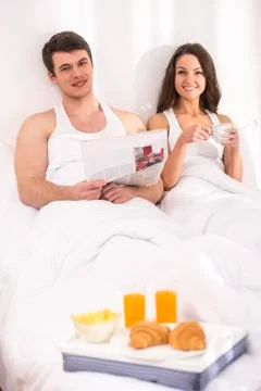 Breakfast in bed Stock Photos