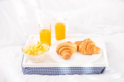 Breakfast in bed Stock Photos