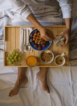 Breakfast in bed Stock Photos