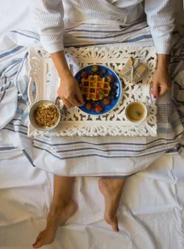 Breakfast in bed Stock Photos