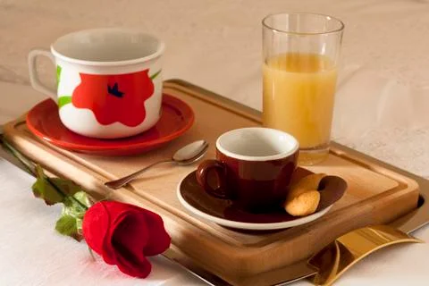 Breakfast at Bed Stock Photos