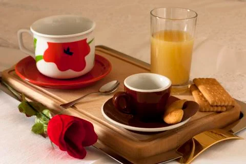 Breakfast at Bed Stock Photos