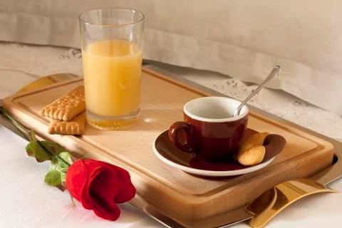 Breakfast at Bed Stock Photos