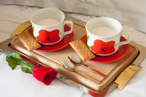 Breakfast at Bed Stock Photos