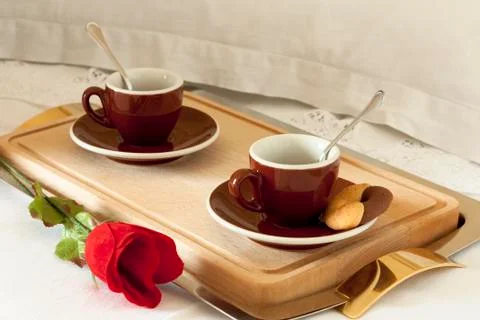 Breakfast at Bed Stock Photos