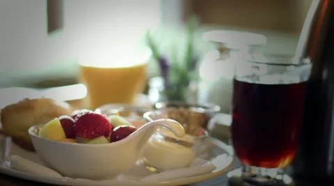 Breakfast in bed at resort spa in Snoqualmie, Washington Stock-Footage 10920456