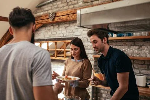 Breakfast is better when it's shared Stock-Fotos