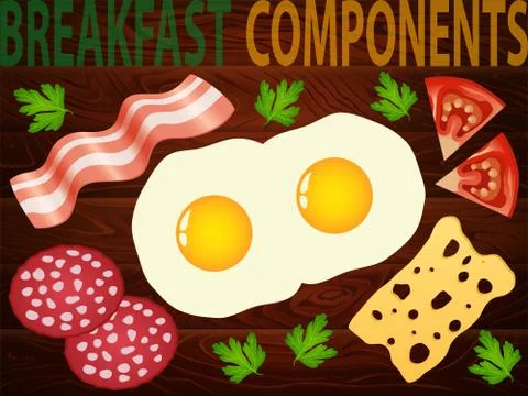 BREAKFAST BIG SET VEGETABLES Illustrazione stock
